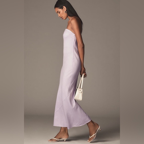 By Anthropologie The Tilda Linen Blend Slip Dress XL - Picture 2 of 4